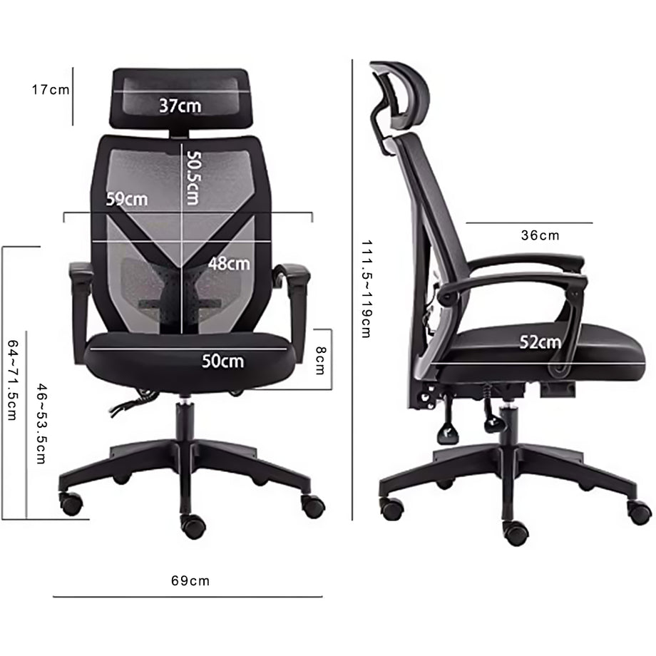 Dripex Bürostuhl Ergonomischer Stuhl mit 140 ° Verstellbarer Schreibtischstuhl Computerstuhl mit Kopfstütze und Lordosenstütze