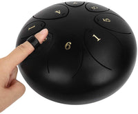 Dripex Steel Drum Zungentrommel Ätherische Trommel Entspannendes Instrument Töne Schlaginstrument Hand Pan 8 Tone mit Trommelschlägeln Tragetasche Note Sticks für Meditation Yoga Klangheilung