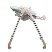 OUNUO Baby Hochstuhl Vertehllbar und Klappbar kinderhochstuhl mitwachsend Kindersitz Kinderstuhl mit Sicherheitsgurt 6 Monaten bis 6 Jahre PU Leder Kissen