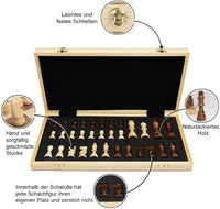 Schachspiel aus Holz - klappbares magnetisches Schachbrett - handgefertigt Schach - Qualität Schachkassette - Faltschachset für Haus, Reise - Pädagogische Speil für Kinder