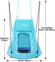YOLEO 100cm Nestschaukel mit Zelt,  Tellerschaukel belastbar 150kg
