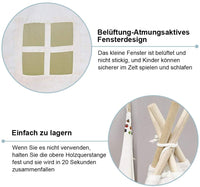YOLEO Kinderzelt Tipi Spielzelt für Kinder Kinderzimmer Zelt Kinder Geschenke Zelt Indianerzelt - Spielhaus Zelt für Drinnen und Draußen - aus Baumwolle und Leinen