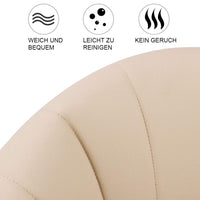 OUNUO Baby Hochstuhl Vertehllbar und Klappbar Kinderhochstuhl mitwachsend Kindersitz Kinderstuhl mit Sicherheitsgurt 6 Monaten bis 6 Jahre PU Leder Kissen Beige
