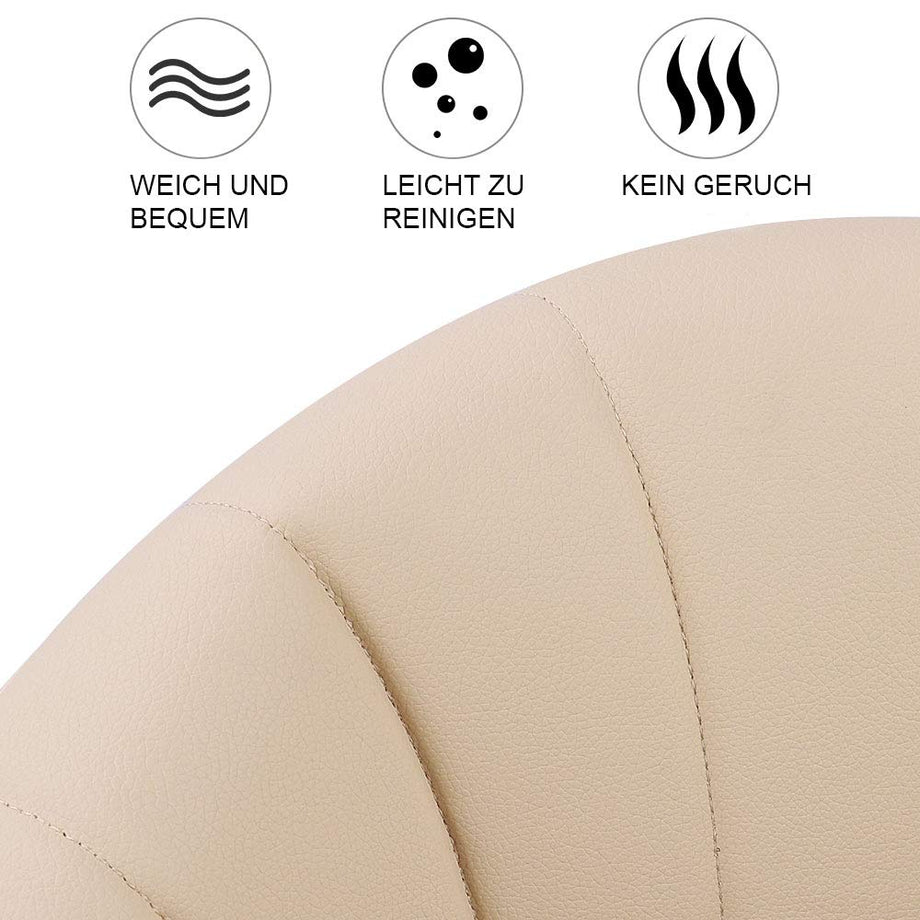 OUNUO Baby Hochstuhl Vertehllbar und Klappbar Kinderhochstuhl mitwachsend Kindersitz Kinderstuhl mit Sicherheitsgurt 6 Monaten bis 6 Jahre PU Leder Kissen Beige