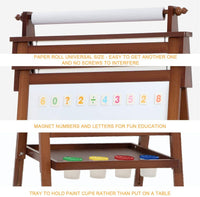 Dripex Kinder Kunst Staffelei mit Papierrolle doppelseitige Tafel und Magnetic Board für Kinder Malen Upgrade Whiteboard Kreidetafel
