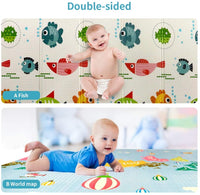 Baby Spielteppich Kinder Spielmatte Beidseitige Krabbelmatte Krabbeldecke Spieldecke 200 x 180 cm Doppelseiten spielbar gym yoga matte