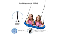YOLEO Nestschaukel Kinderschaukel Gartenschaukel Tellerschaukel Rundschaukel Mehrkindschaukel für Draußen, Oxford, Blau, bis 150 kg, 100 cm