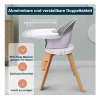 YOLEO 360 Degree Rotating High Chair Wooden Children's High Chair