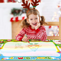 OUNUO Water Doodle Matte 100 x 70 cm magiczna mata malarska woda, z 1 wałkiem malarskim, 4 formami do rysowania, 4 pisakami, 3 stemplami, 2 gąbkami, 1 książka z obrazkami, mata do rysowania wody, mata do malowania