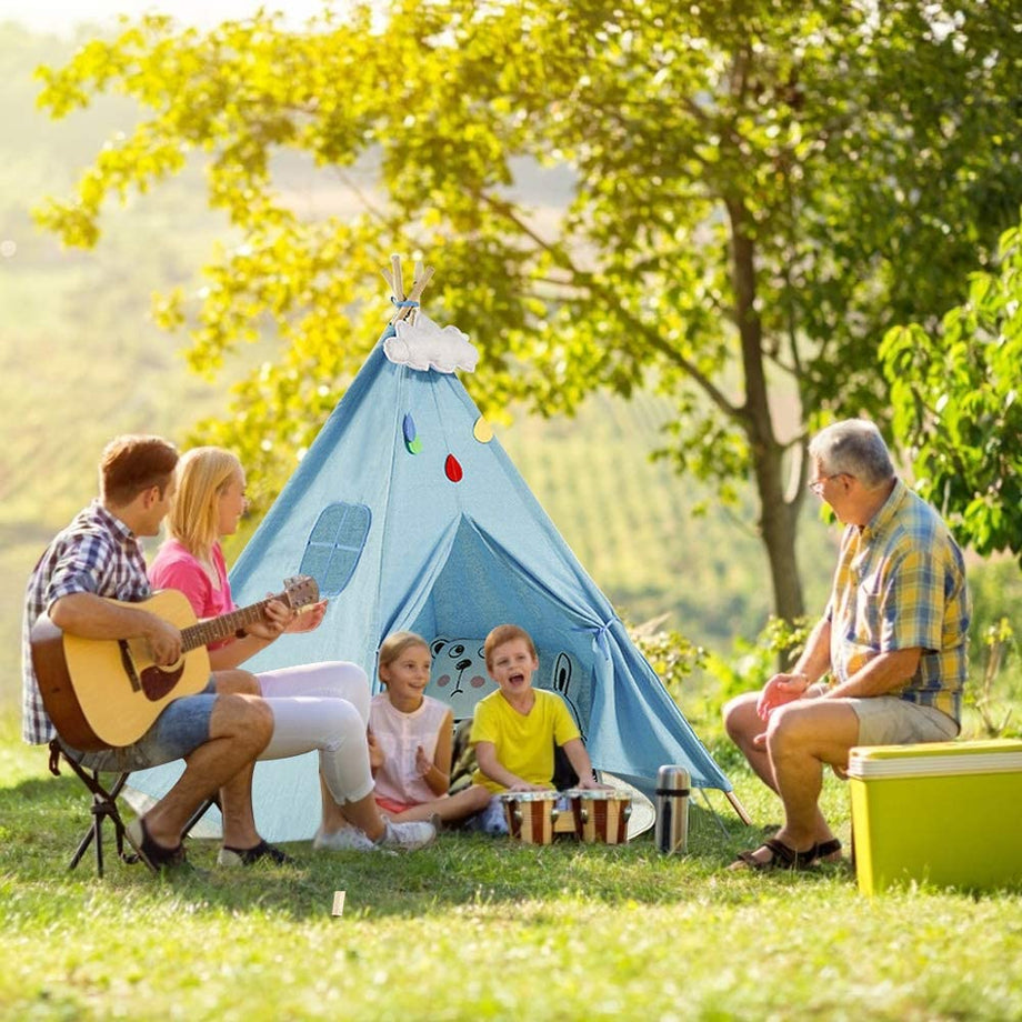 YOLEO Kinderzelt Tipi Spielzelt für Kinder Kinderzimmer Zelt Kinder Geschenke Zelt Indianerzelt - Spielhaus Zelt für Drinnen und Draußen - aus Baumwolle und Leinen
