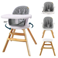 YOLEO 360 Degree Rotating High Chair Wooden Children's High Chair