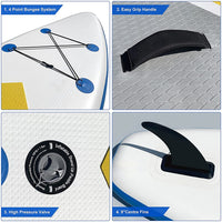 Dripex Aufblasbares Stand Up Paddle Board SUP Board Set Surfboard Paddling Board 150kg Belasbarkeit 305x76x15cm