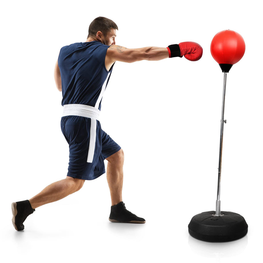 Dripex Fitness Boxsack Punchingball Set Boxtraining Höhenverstellbarer Standbox Speed-Ball Standboxball mit Boxhandschuhen