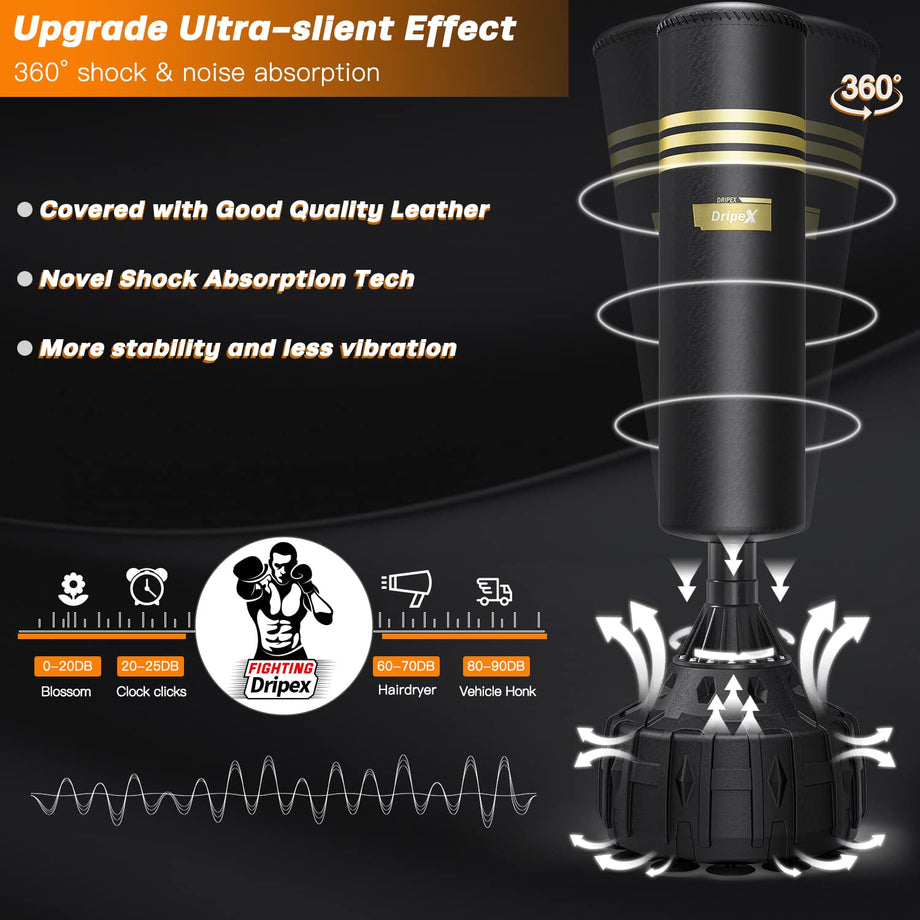 Dripex Freistehender Boxsack Standboxsäcke, MMA Boxpartner Boxing Trainer Heavy Duty Punchingsäcke Boxsack mit Saugfu