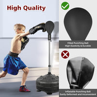 Dripex Fitness Boxsack Punchingball Set Boxtraining Höhenverstellbarer Standbox Speed-Ball Standboxball mit Boxhandschuhen