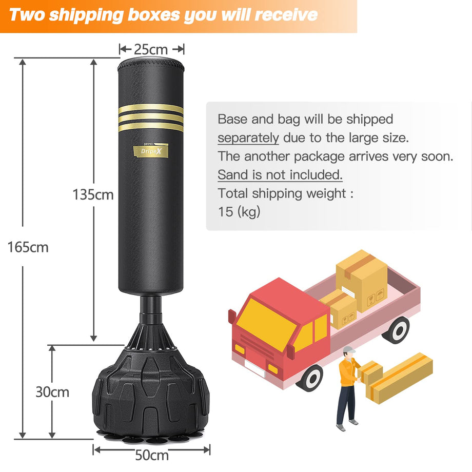 Dripex Freistehender Boxsack Standboxsäcke, MMA Boxpartner Boxing Trainer Heavy Duty Punchingsäcke Boxsack mit Saugfuß