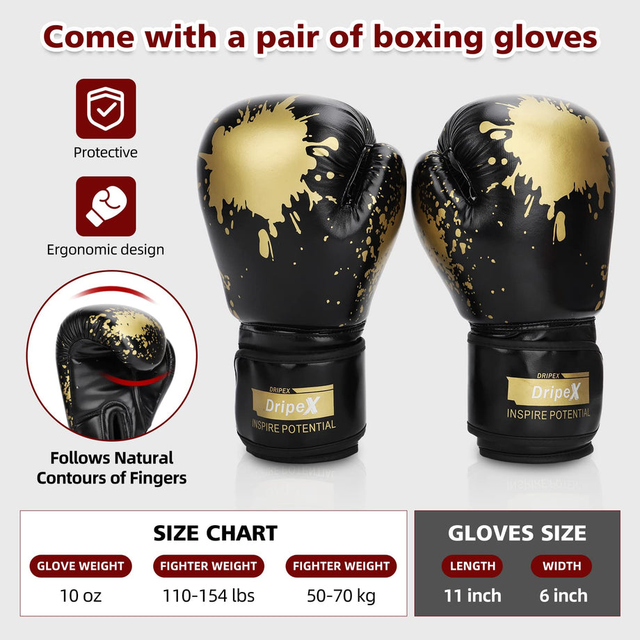 Dripex Fitness Boxsack Punchingball Set Boxtraining Höhenverstellbarer Standbox Speed-Ball Standboxball mit Boxhandschuhen