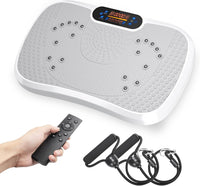 Dripex Vibrationsplatte, 3D Trainingsgerät mit 99 Vibrationsstufen, 5 Trainingsprogramme, Bluetooth Lautsprecher, Trainingsbänder