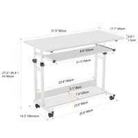 Dripex Adjustable Desk with Wheels, Small Laptop Table with Keyboard Drawer and Shelf