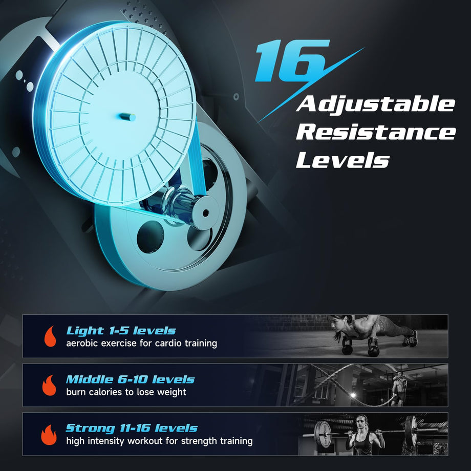 Dripex Magnetisches Rudergerät für den Heimgebrauch, Rudergerät für Heim-Fitnessstudio und Cardio-Training, Rudergerät mit Aluminium-Gleitschiene, 16 einstellbaren Widerständen und LCD-Monitor