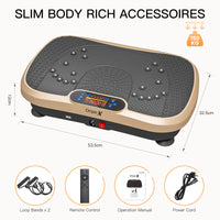 Dripex Vibration Plate, 3D Training Device with 99 Vibration Levels, 5 Training Programmes, Bluetooth Speaker, Training Bands