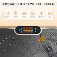 Dripex Vibration Plate, 3D Training Device with 99 Vibration Levels, 5 Training Programmes, Bluetooth Speaker, Training Bands