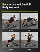 YOLEO 300kg klappbare Hantelbank Multifunktion mit Erweiterte Rücken und Kopf und Wirbelsäulenstütze, Training Fitness Bank Bauchtrainer Schrägbank mit 10-Fach Verstellbarer Rückenlehne