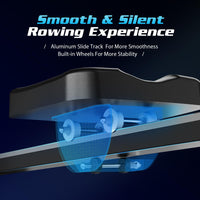 Dripex Magnetisches Rudergerät für den Heimgebrauch, Rudergerät für Heim-Fitnessstudio und Cardio-Training, Rudergerät mit Aluminium-Gleitschiene, 16 einstellbaren Widerständen und LCD-Monitor