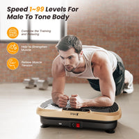 Dripex Vibration Plate, 3D Training Device with 99 Vibration Levels, 5 Training Programmes, Bluetooth Speaker, Training Bands