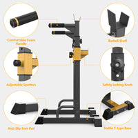 Dripex Langhantelständer, Squat Rack Verstellbar, Langhantel Ablage mit Dip-Griffen, Bankdrücken Hantelständer bis 250 kg belastbar für Sportstudio Home-Gym