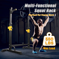 Dripex Langhantelständer, Squat Rack Verstellbar, Langhantel Ablage mit Dip-Griffen, Bankdrücken Hantelständer bis 250 kg belastbar für Sportstudio Home-Gym