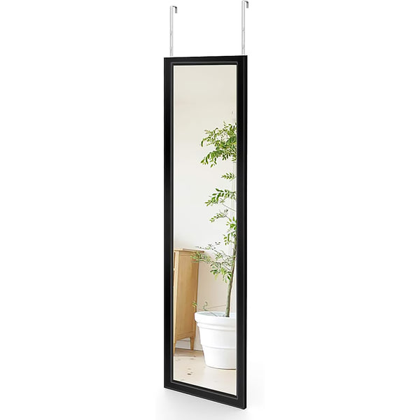 Dripex Wall Mirror 33 x 109 cm, Unbreakable Wardrobe Mirror, Hallway Mirror, Height Adjustable Hanging Mirror with Hooks