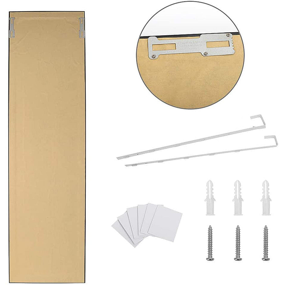 Dripex Wall Mirror 33 x 109 cm, Unbreakable Wardrobe Mirror, Hallway Mirror, Height Adjustable Hanging Mirror with Hooks
