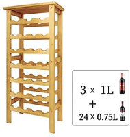 Dripex Weinregal Bambus Weinflaschenregal 7 Ebenen Flaschenregal für Keller Küche 27 Flaschen 0,75 und 1 Liter 94 x 29 x 47CM