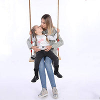 Dripex Holz Schaukel Gartenschaukel für Erwachsene Kinder mit Einstellbares Seil, Indoor und Outdoor Schaukelsitz Brettschaukel bis 80kg (Holzfarbe)