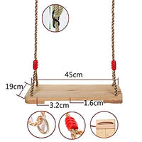Dripex Holz Schaukel Gartenschaukel für Erwachsene Kinder mit Einstellbares Seil, Indoor und Outdoor Schaukelsitz Brettschaukel bis 80kg (Holzfarbe)