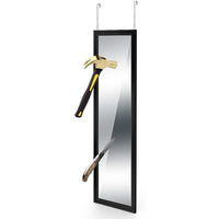 Dripex Wall Mirror 33 x 109 cm, Unbreakable Wardrobe Mirror, Hallway Mirror, Height Adjustable Hanging Mirror with Hooks
