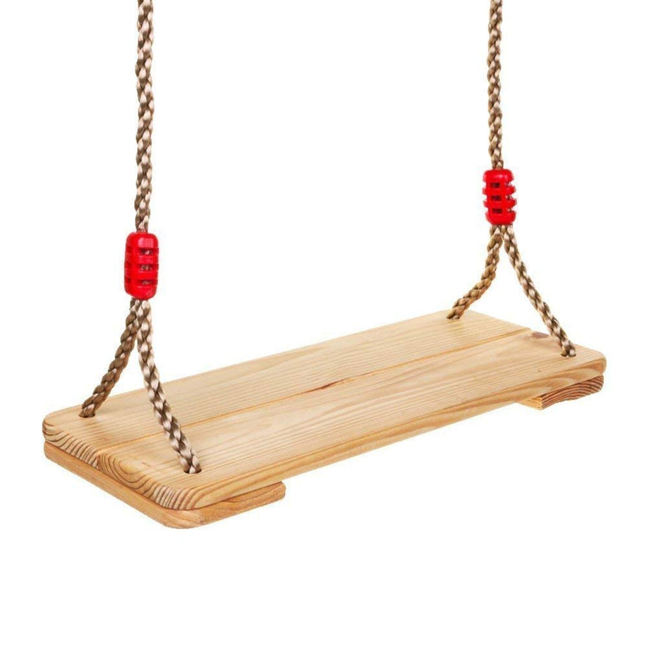 Dripex Holz Schaukel Gartenschaukel für Erwachsene Kinder mit Einstellbares Seil, Indoor und Outdoor Schaukelsitz Brettschaukel bis 80kg (Holzfarbe)