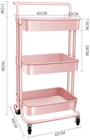 Dripex Rollwagen Küchen Organizer 3-stöckiger Servierwagen Küchenwagen Storage Trolley Cart Küchenregal Allzweckwagen Allzweckregal