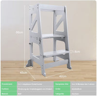 YOLEO 2 in 1 Lernturm Kinder Tritthocker Lernstuhl Kinderhocker Faltbarer Kinderschemel für Baby, mit doppelseitiger magnetischer Tafel, Rutschfestes Fußpolster, Umweltschutz, Küchen-/Badezimmerhelfer