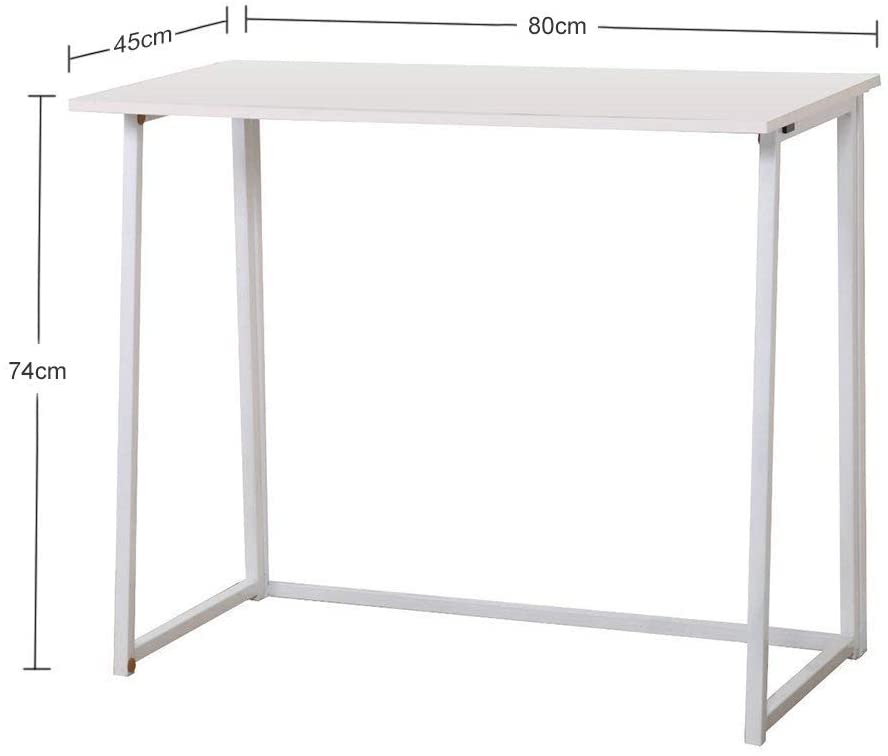 Dripex Faltbar Tisch Schreibtisch Computertisch für Homeoffice Arbeitszimmer Klappbar PC Tisch (Weiß)
