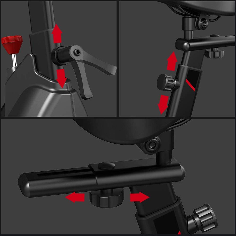 Dripex Heimtrainer Fahrrad, Indoor Hometrainer mit Stahlschwungrad, Magnetbremse, Pulsmesser, LCD-Anzeige und Flaschehalter Benutzergewicht bis 120kg