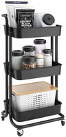 Dripex Rollwagen Küchen Organizer 3-stöckiger Servierwagen Küchenwagen Storage Trolley Cart Küchenregal Allzweckwagen Allzweckregal