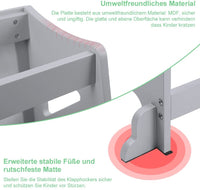 YOLEO 2 in 1 Lernturm Kinder Tritthocker Lernstuhl Kinderhocker Faltbarer Kinderschemel für Baby, mit doppelseitiger magnetischer Tafel, Rutschfestes Fußpolster, Umweltschutz, Küchen-/Badezimmerhelfer
