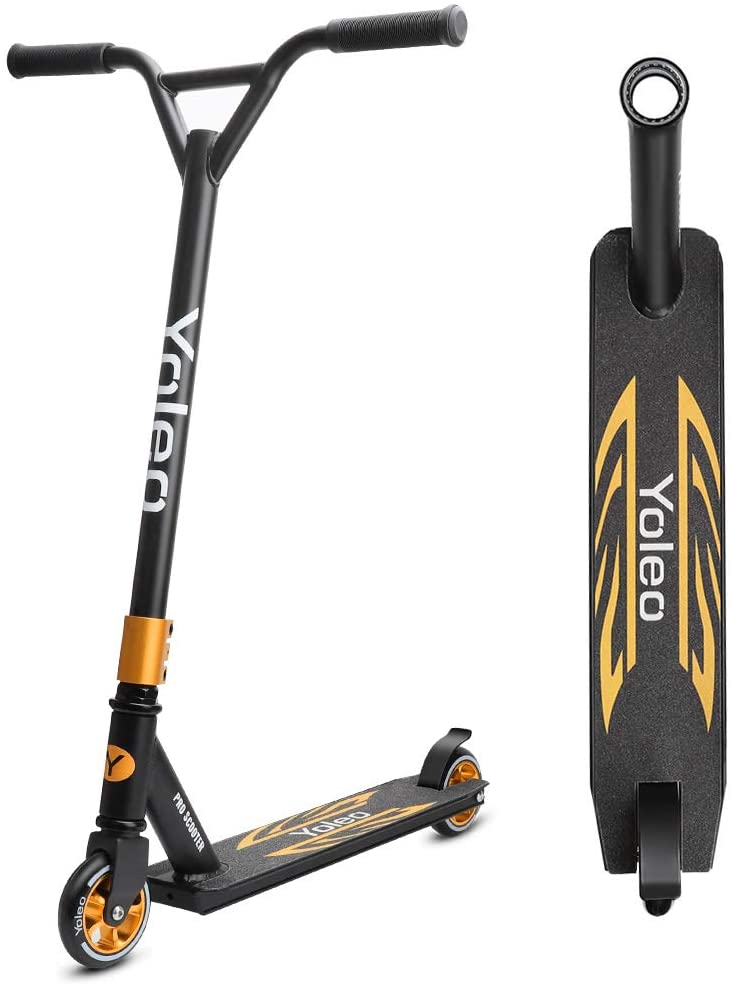 YOLEO Stunt Scooter Freestyle Tretroller Pro Scooter Kickscooter Roller für Kinder und Erwachsene Tragfähigkeit: 100 kg ABEC 7 Steel Y Lenker