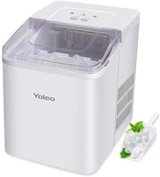 YOLEO Eiswürfelmaschine, leise Ice Maker 9 Eiswürfel in 8 Minuten, 12kg /24 Stunden, Selbstreinigungsfunktion, Einfache Bedienung