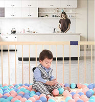 Dripex Laufgitter Baby Laufstall Absperrgitter Kinder Holzgitter Krabbelgitter aus Kieferholz mit Tür 182.4 x 205 CM