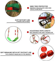 Dripex Ninja Slackline Set 20M Anfänger Slacklines mit dem zusätzliche Kletternetz