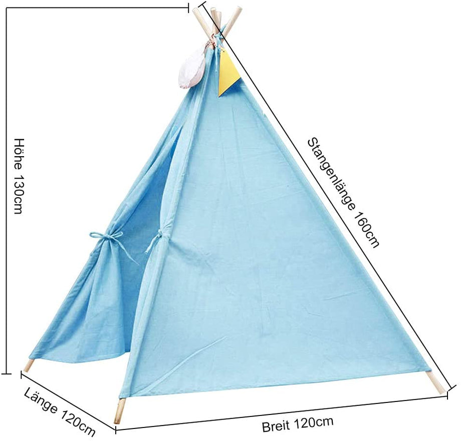 YOLEO Kinderzelt Tipi Spielzelt für Kinder Kinderzimmer Zelt Kinder Geschenke Zelt Indianerzelt - Spielhaus Zelt für Drinnen und Draußen - aus Baumwolle und Leinen