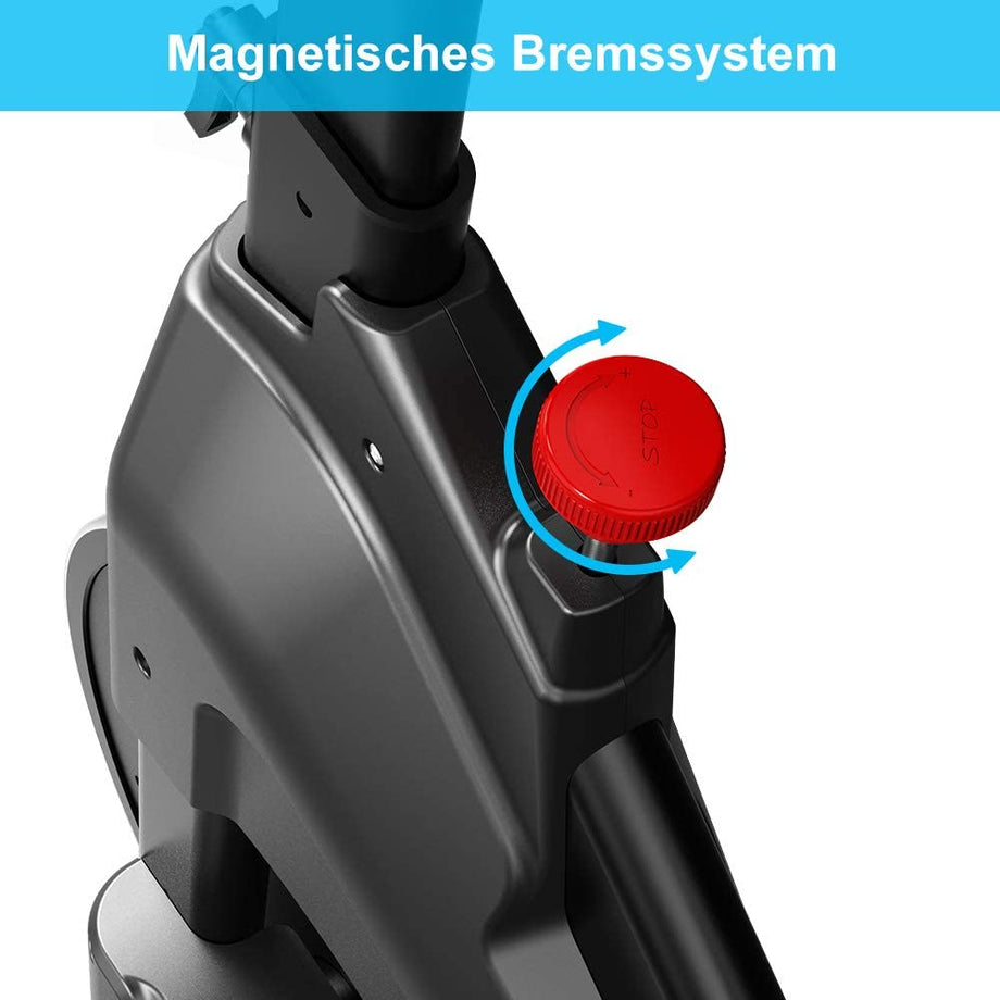 Dripex Heimtrainer Fahrrad, Indoor Hometrainer mit Stahlschwungrad, Magnetbremse, Pulsmesser, LCD-Anzeige und Flaschehalter Benutzergewicht bis 120kg